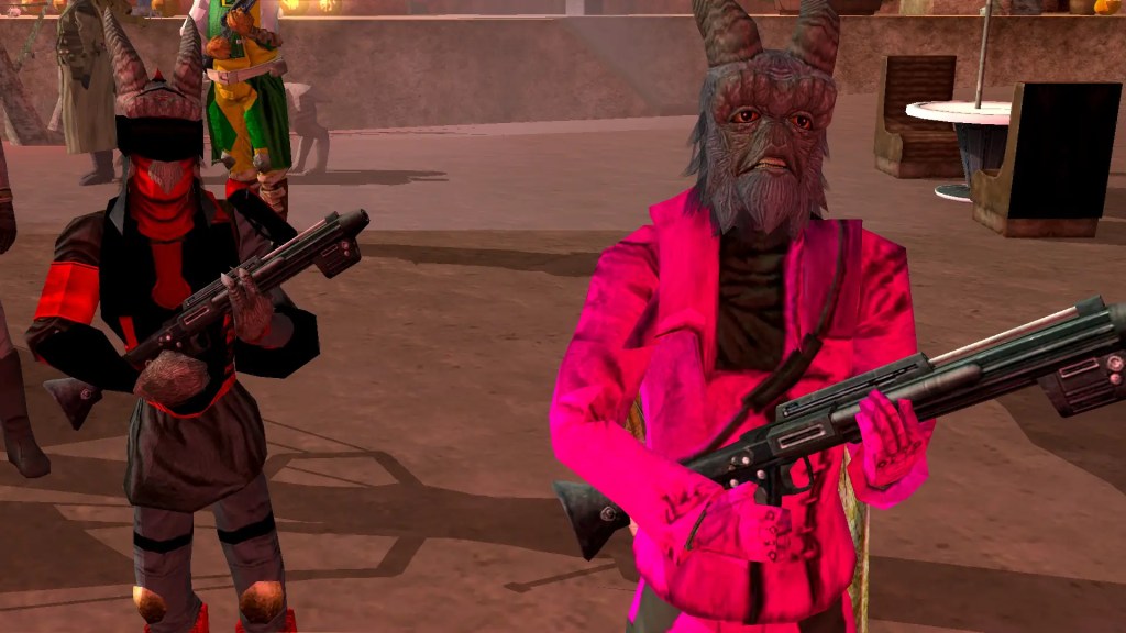 Two Gotal player characters on on Star Wars Galaxies Sunrunner II server.
