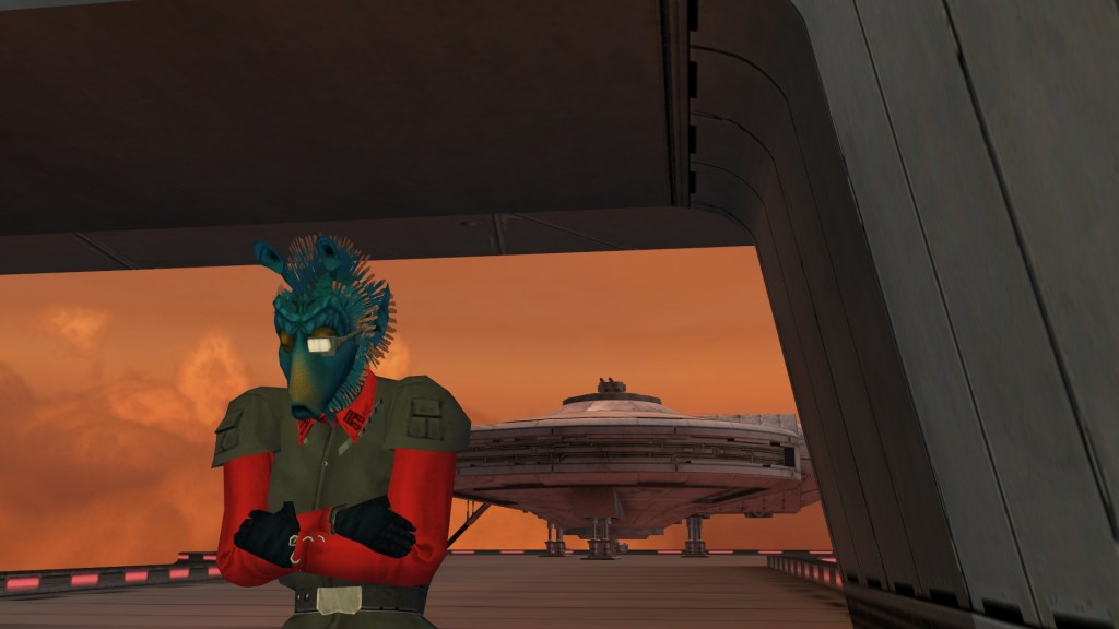 An angry Rodian on Bespin in Star Wars Galaxies