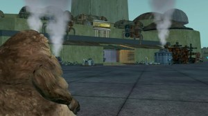 A Hutt NPC on the custom Nal Hutta planet on Star Wars Galaxies Sunrunner II server.